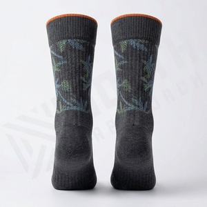 <b>Crew</b> <b>Socks</b> Wool Nylon Hiking Outdoor Sports Breathable Floral Pattern Autumn Adult Regular Knitted <b>Socks</b> - Product Image 2