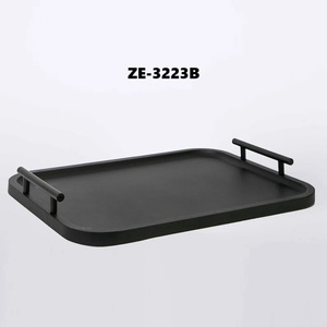 Elegant Handmade Luxury Coffee <b>Table</b> Accessories Multi-functional Geometric Pattern Asian Zen Aluminium Square Tray Home - Product Image 1