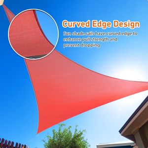 Tenda Parasole Triangolare in HDPE Rosso Scarlatto 3,6x3,6x3,6m Anti-UV per Esterni, Patio, Giardino, Spiaggia - Product Image 3