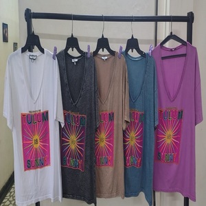 Camiseta de Algodón con Cuello en V para Mujer, Suministro al por Mayor del Fabricante al Mejor Precio - Product Image 4