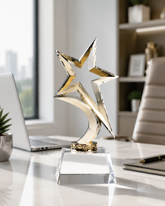 Trophée étoile en acrylique bronze Champion personnalisé, imprimé offset, recyclable, durable, magnifique récompense de reconnaissance - Product Image 3