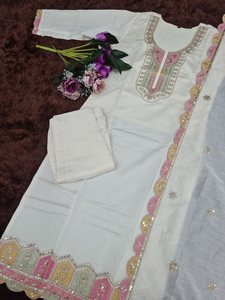 Islamic Women's Chiffon Abaya with Beaded Satin Open Embroidery Classic Saudi Arabian <b>Modest</b> Two-Piece <b>Set</b> in High Street 71548 - Product Image 2