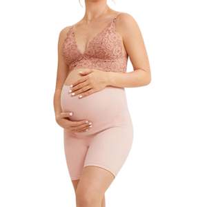 Shorts de yoga sin costuras para embarazadas, de cintura alta, con diseño hueco, cómodos para el embarazo, venta al por mayor y personalizados. - Product Image 2