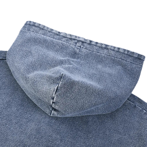 Sudadera con Capucha Unisex de Mezclilla, Corte Holgado, Color Sólido, con Bolsillo, Estilo Casual para Otoño, 100% Algodón Tejido, Estilo Lavado - Product Image 4