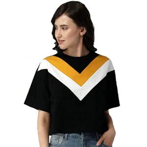Novedad de 2025, camisetas de manga corta de verano para mujer, camisetas cortas con logotipo personalizado para mujer, camisetas 100% de algodón para mujer a la moda - Product Image 1
