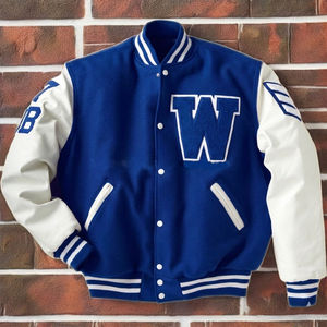 Veste universitaire Letterman en laine avec manches brodées et patchs en chenille – Style baseball, universitaire, streetwear hiver - Product Image 2