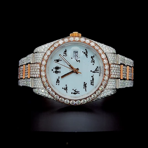 Exclusive Custom Kamasutra Dial <b>Iced</b> <b>Out</b> <b>Watch</b> VVS Moissanite Diamond Two-Tone Luxury <b>Watch</b> Rose Gold Plated Hip Hop <b>Watch</b> - Product Image 1