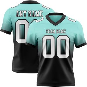 เสื้อฟุตบอลอเมริกันแบบสั่งทำพิเศษ ออกแบบเองได้ ผลิตจากโพลีเอสเตอร์อินเตอร์ล็อค แห้งเร็ว ต้านเชื้อแบคทีเรีย คอวี แขนสั้น รับผลิตแบบ OEM ODM จากโรงงาน - Product Image 1