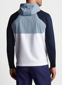เสื้อฮู้ดซิปหนึ่งในสี่สำหรับผู้ชาย ผ้าฝ้ายฟลีซ 100% ระบายอากาศได้ดี แขนยาว สวมใส่สบายในฤดูใบไม้ผลิ ทรงปกติ ปักลายกีฬา - Product Image 3