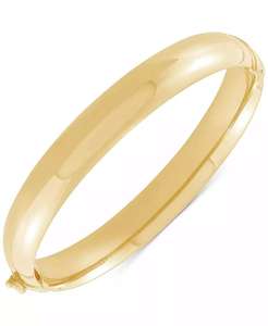 Polished Tube Hinge <b>Bangle</b> Bracelet in 18K <b>Gold</b>-<b>Plated</b> Sterling Silver | Macy's - Product Image 1