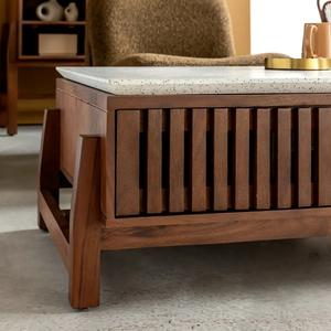 Table basse Vandana Nimbus Vertex en bois d'acacia et terrazzo - Product Image 2