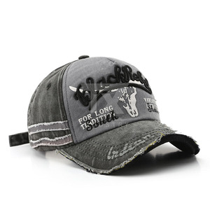 Gorras de Béisbol Personalizadas de Alta Calidad para Adultos, Gorra de Béisbol Vintage Lavada de Algodón, Gorra Desgastada con Anillo de Hierro y Logotipo de Parche - Product Image 5