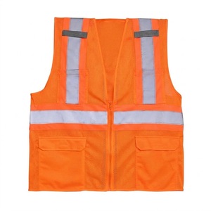 Gilet de sécurité haute visibilité de classe 2, réfléchissant, imperméable, avec fermeture éclair et plusieurs poches pour les travailleurs de la signalisation routière - Product Image 1