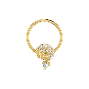 AJRETAIL Women's Classic Arrow 14K Gold Round Brilliant Cut 0.03ct <b>Nose</b> Pin - Product Image 1