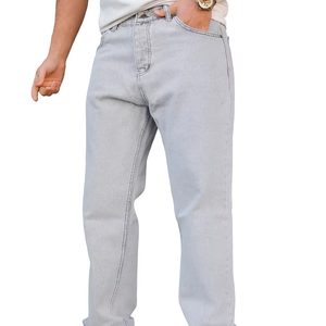 Jean slim vintage pour homme, coupe droite, en denim, décontracté, extensible, coloré, taille mi-haute, éco-responsable, adouci, mode streetwear - Product Image 1
