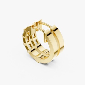 Pendientes de Aro Huggie de Oro Amarillo de 9K con Diamante Cultivado en Laboratorio de Corte Esmeralda de 0.34CT, Joyería Fina Personalizada OEM al por Mayor - Product Image 4