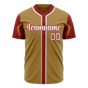 Camiseta de Béisbol Marrón 2026, Profesional, con Botones, Ropa de Equipo, Personalización de Marca, Venta al Por Mayor de Fábrica, Exportación - Product Image 2