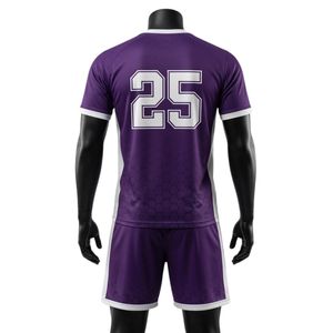 Ensemble d'uniformes de lacrosse unisexe violet en polyester, maillot et short de sport ajustés, vêtements d'entraînement pour équipes sportives - Product Image 2