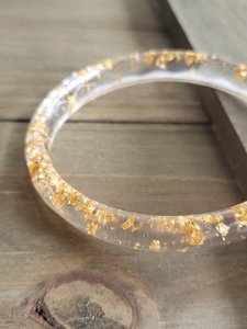 Gold Flake <b>Resin</b> Bangle Real Gold Flake Jewelry <b>Resin</b> Bracelet Clear Bangle Gold Bracelet <b>Resin</b> Bangle Petite Wrist <b>Resin</b> <b>Crafts</b> - Product Image 5