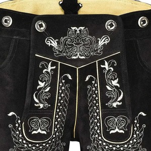 Nouveaux shorts traditionnels bavarois pour hommes, Lederhosen, fabriqués sur mesure, motif uni, style Trachten, pour l'Oktoberfest allemand. - Product Image 2