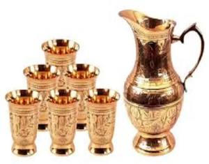 Best Selling Pure Copper Pitcher Customized Copper Jug for Drinking Purpose in New Style for Home Kitchen <b>Decor</b> - Product Image 1