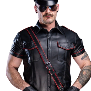 Correa de Hombro de Cuero Sam Browne para Hombre, con Ribete, Siete Opciones de Color, Ajuste Ajustable, Cuero Premium, para Uso en Clubes - Product Image 4