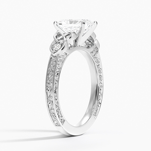 Anillo BOJ 037 con Corte Radiante, Plata 925, Anillo de Diamantes Celta Aberdeen, 2ct, Color D, VVS1, Moissanita, Certificado GRA, Precio Bajo en Oferta - Product Image 3