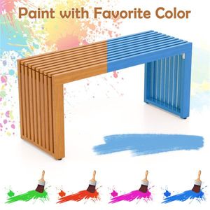 Panca da Esterno Senza Schienale in Legno Massello di Acacia per 2 Persone, Capacità di Carico 363 kg, per Uso su Patio - Product Image 4