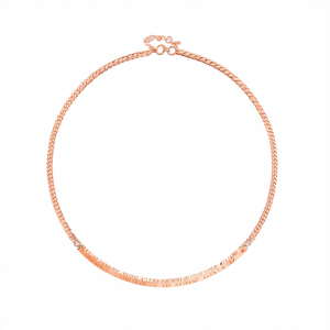 Collar de Cadena Figaro de Plata de Ley 925 Chapado en Oro Rosa de 4 mm y 18 Pulgadas, Regalo Moderno para Mujer - Product Image 2