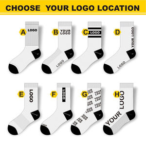 Chaussettes de Pilates en coton côtelé antidérapantes avec logo personnalisé sur le bord, motif uni, chaussettes de yoga ODM - Product Image 5
