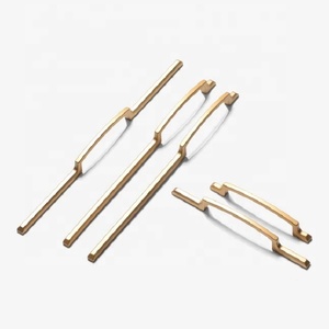 Poignées et boutons de meubles modernes en laiton, forme géométrique, nickel doré poli, durables, pour armoires, portes de cuisine et tiroirs - Product Image 3