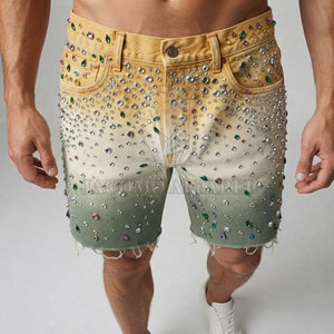 Washed Cotton Men <b>Jeans</b> Shorts Slim Fit Casual Summer Wear With Side Pocket Construction And Button Fastening - Product Image 3