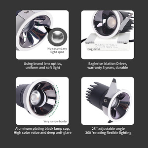 Projecteur mural à angle réglable pour cuisines et salles de bain, étanche <span class=keywords><strong>IP65</strong></span>, anti-buée, anti-graisse, projecteur LED encastré Ra92 - Product Image 3