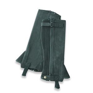 Chaps d'équitation pour professionnels de l'équitation, fabriqués en daim Amara, logo et design personnalisés, imperméables, élastiques et ajustables. - Product Image 1