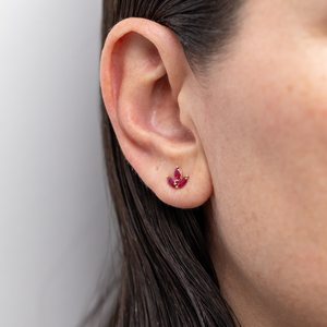 Pendientes de rubí marquesa con diseño de loto, pendientes de tres piedras en racimo, joyería fina para uso diario, regalos personalizados, plata 925, oro de 14 quilates - Product Image 3