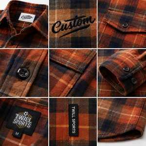 Chemise en flanelle à carreaux à manches longues pour homme, coupe classique, décontractée, verte et noire, 100% coton, imprimée par transfert thermique - Product Image 4