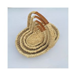 Ensemble de 4 paniers écologiques en écorce de maïs naturelle blanche. Idéal pour les collations, les fruits ou pour organiser des objets. - Product Image 4