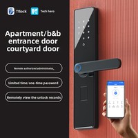 Cerradura Inteligente con App TTLOCK, 6 Métodos de Desbloqueo, Tarjeta de Memoria de Aluminio, Alta Seguridad, Puerta de Aluminio Clase C, para Hogares, Alquileres y Apartamentos