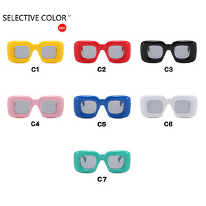 Nouvelles Lunettes de Soleil Gonflables Tendance 2022 Style Européen et Américain, Protection UV400, Monture PC Carrée, Décoratives, Idéales pour les Photos (Style Instagram) - Product Image 3