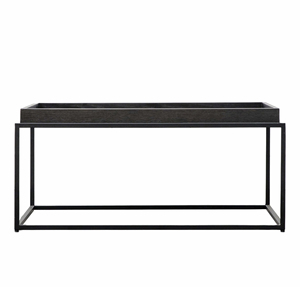 Modern Wooden Top Metal Frame <b>Coffee</b> <b>Table</b> Minimalist Design Living Room Furniture Decorative <b>Square</b> Shape Black <b>Coffee</b> <b>Table</b> - Product Image 2