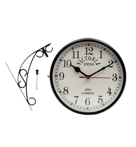 Horloge murale vintage Victoria Station 1890 Londres, mouvement à quartz, métal, style traditionnel, décorative - Product Image 3