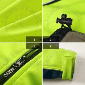 Chaqueta de Seguridad Reflectante Impermeable de Poliéster, Ropa de Seguridad Reflectante de Alta Visibilidad Clase 3, Seguridad Vial Transpirable - Product Image 4