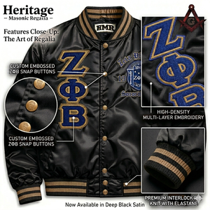 Chaquetas Universitarias de Satén Tipo Bomber, Ropa Griega de Alta Calidad Hecha a Medida para la Hermandad Zeta Phi Beta, Fabricante de Pakistán - Product Image 2