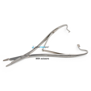 Portaagujas Mathieu-Olsen – Con tijeras integradas, bloqueo de trinquete, 17 cm y 19 cm, instrumento quirúrgico para uso dental y veterinario - Product Image 1