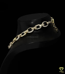 Luxury Hip Hop 925 Sterling Silver Iced Link Chain <b>Statement</b> Cuban <b>Necklace</b> with Moissanite Simulated Diamonds - Product Image 6