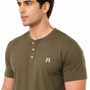 เสื้อยืดคอกลมผู้ชายแบบมีกระดุม แบรนด์ Custom Button Henley ผ้าฝ้ายพรีเมียม สไตล์ลำลอง เรียบง่าย เหมาะสำหรับฤดูร้อน รับผลิตแบบ OEM ODM ขายส่งจากผู้ผลิตในสหรัฐอเมริกา - Product Image 6