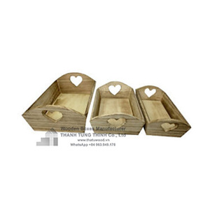 Square <b>Wooden</b> <b>Serving</b> <b>Tray</b> Unfinished Natural Wood Handmade <b>Tray</b> for Food Contact Made in VietNam - Product Image 3