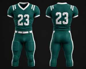 Custom American Football Uniform Green White Sublimated Jersey Padded Pants Men's Fitted Moisture Wicking Sportswear - Product Image 1