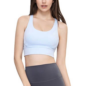 Soutien-gorge de sport à soutien élevé pour femmes avec bretelles croisées Nylon doux GYM soutiens-gorge respirant entraînement coussinets intérieurs grande taille ensembles 2026 Style - Product Image 6