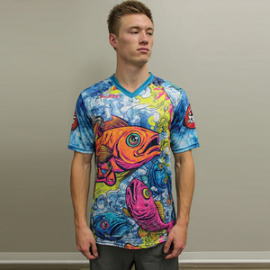 High Quality Fishing Wear Jersey Men 100% Polyester Sublimation Fishing Jersey Tops Short Sleeve Sublimation Jerseys Tops - Product Image 2